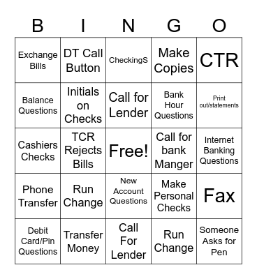 Friday Bingo Card