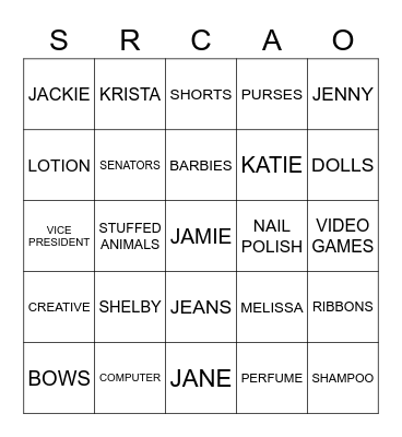 GIRLS RULE Bingo Card