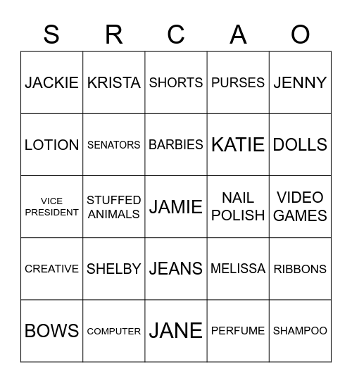 GIRLS RULE Bingo Card