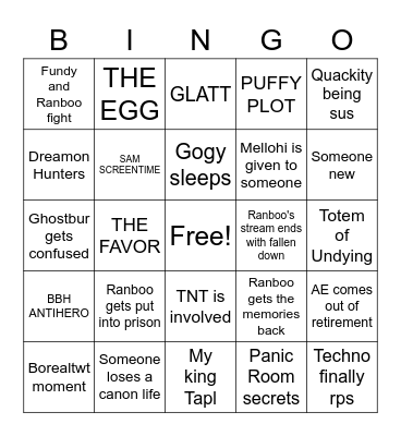 The Disc War 2 Bingo Card