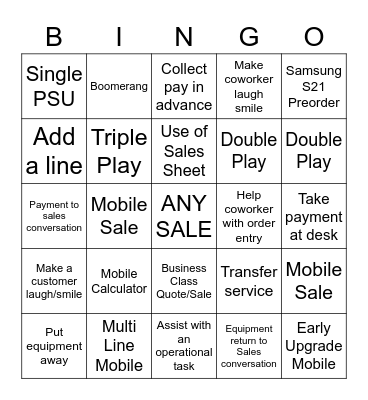 Spectrum Bingo Card
