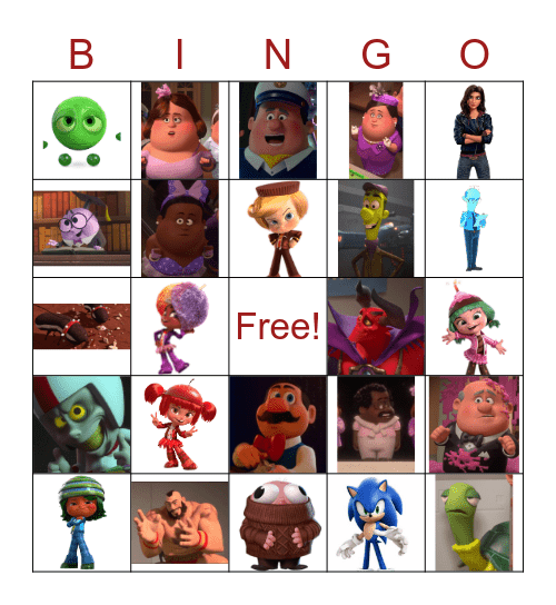 Wreck It Ralph Bingo Card