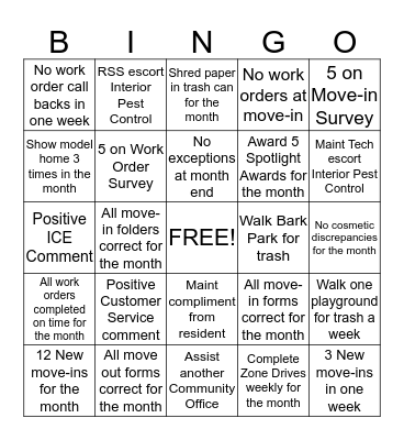 Bowden Terrace Bingo Card
