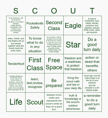 Scout Bingo :) Bingo Card