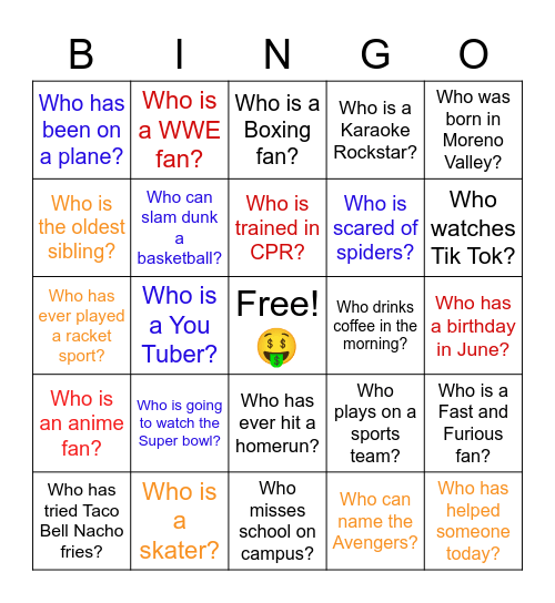 WHO BINGO 2 Bingo Card