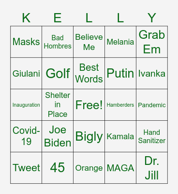 KELLY'S BIRTHDAY PARTY Bingo Card