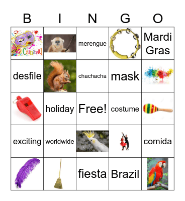 UntiKids Carnival Bingo Card