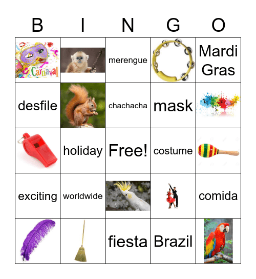 UntiKids Carnival Bingo Card