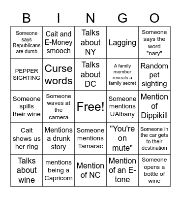 CAITLIN BIRTHDAY Bingo Card