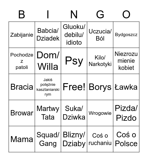 Bedi Bingo Card