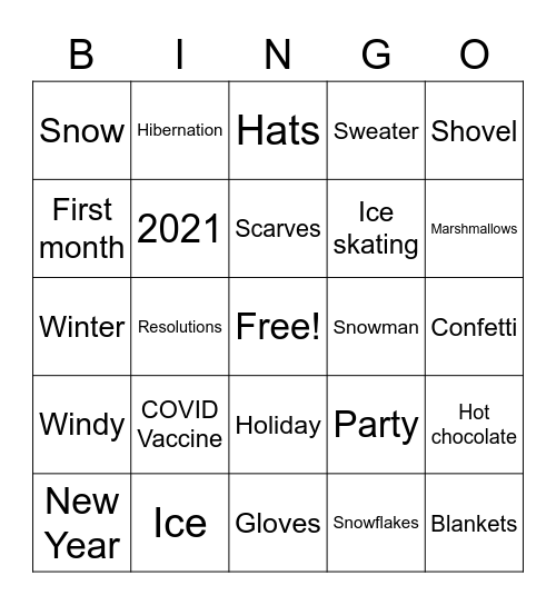 January Bingo Card