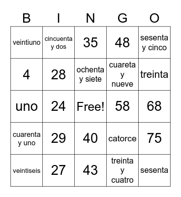 Number Bingo 1-100 Bingo Card
