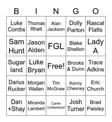 Country Roads, Take me Home! Bingo Card