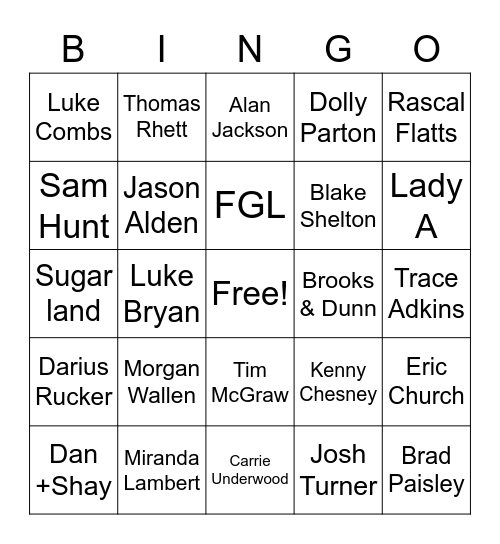 Country Roads, Take me Home! Bingo Card