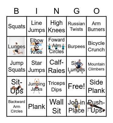 Fitness Bingo Card
