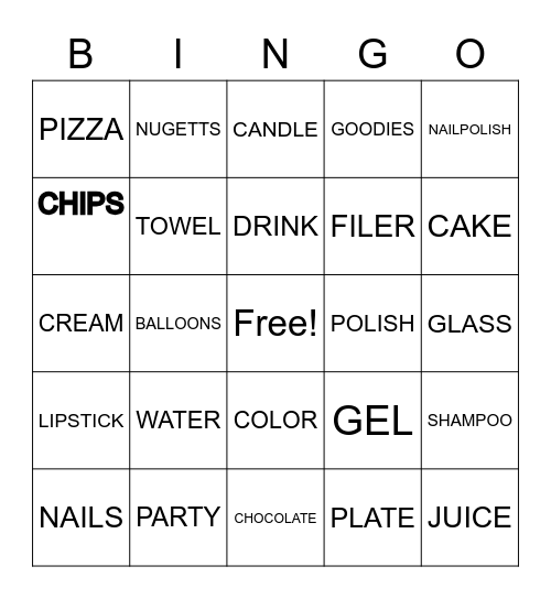 B'DAY SPA BINGO Card