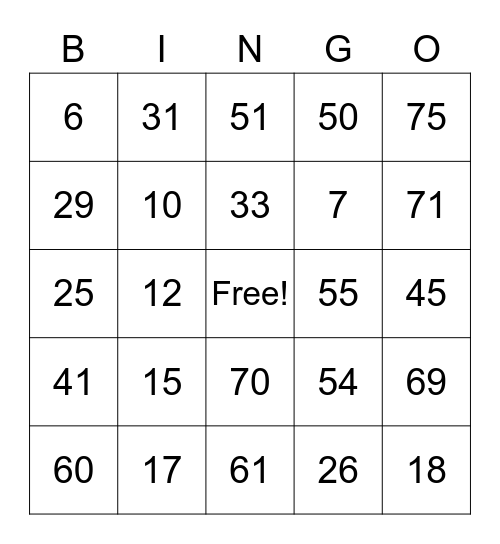 Mavii Bingo Card