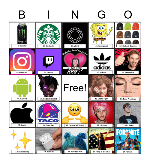 GEN Z BINGO (APSY) Bingo Card