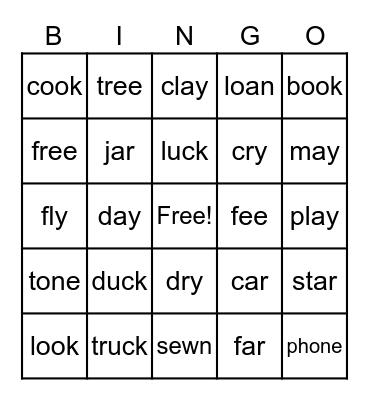 Rhyme Time! Bingo Card
