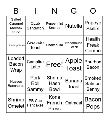 TP Bingo Card