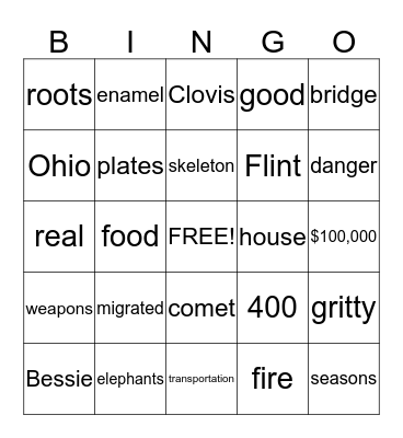 Ohio Studies Weekly - Week 6 - Ohio's First People Bingo Card