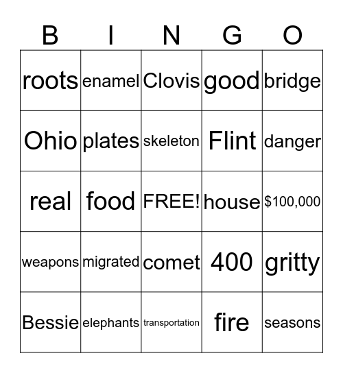 Ohio Studies Weekly - Week 6 - Ohio's First People Bingo Card