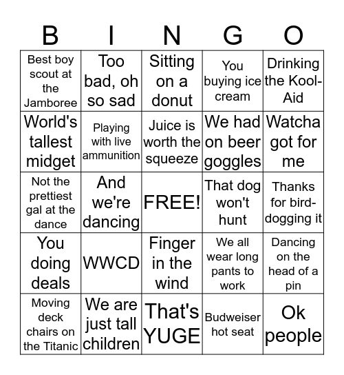 MORAN-ISM BINGO Card