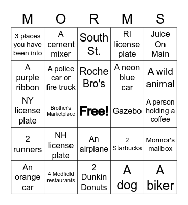 Trip to Mormor's Bingo! Bingo Card