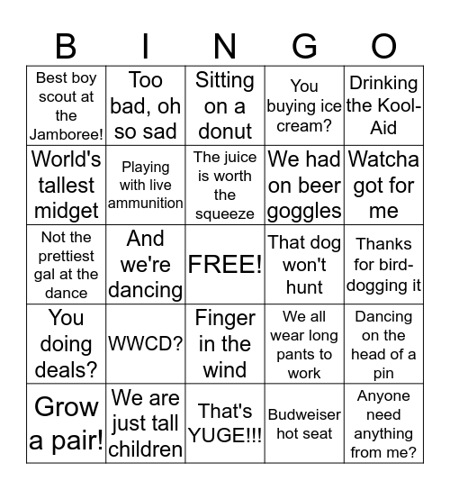 MORAN-ISM BINGO Card