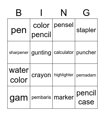 RM Bingo Card