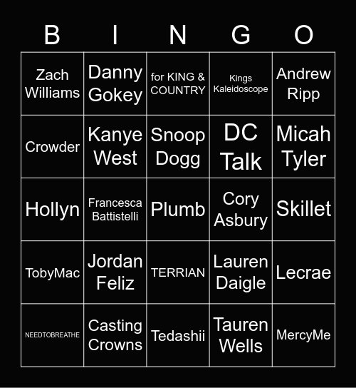 CHAOS 1/17/2021 Bingo Card