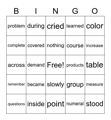 Week of Jan 25-29, 2021 Bingo Card