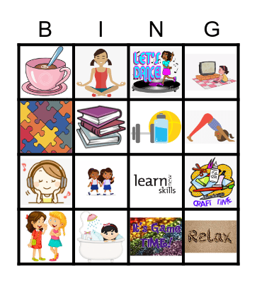 Me Time Bingo Card