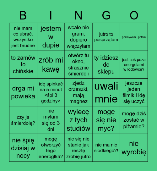 Sesja bingo Card