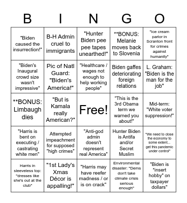 TRUMPIAN MEDIA SPIN BINGO Card