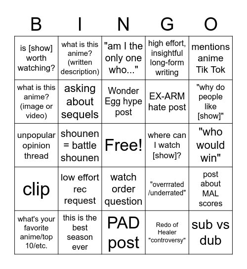 /new bingo Card