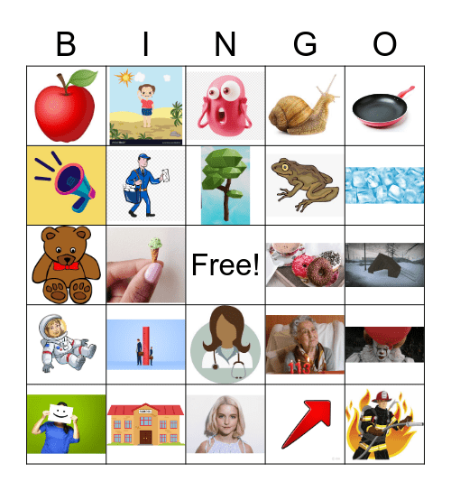 Nouns and Adjectives Bingo Card