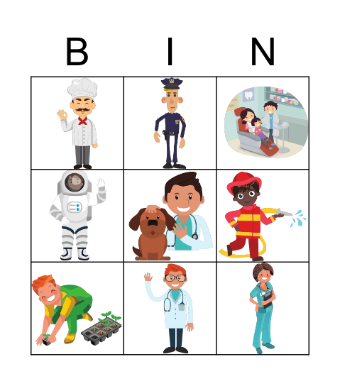 COMMUNITY HELPERS Bingo Card