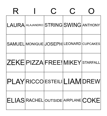 Birthday Bingo Card