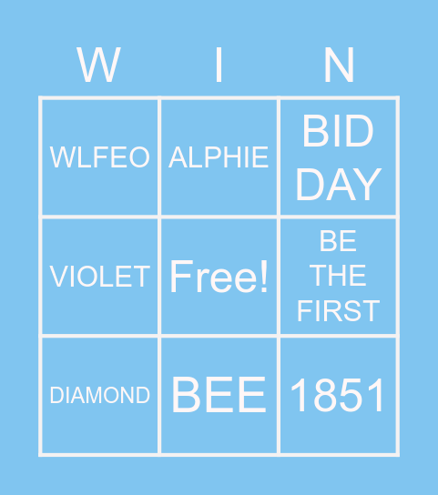 BID DAY BINGO <> Bingo Card