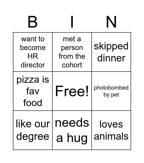 Trial Run Bingo Card