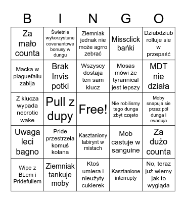 Mythic + Shadowlands Bingo Card