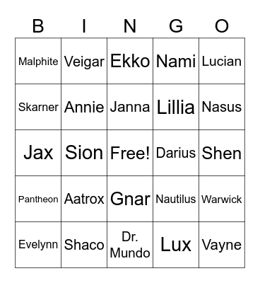 Nathan Bingo Card