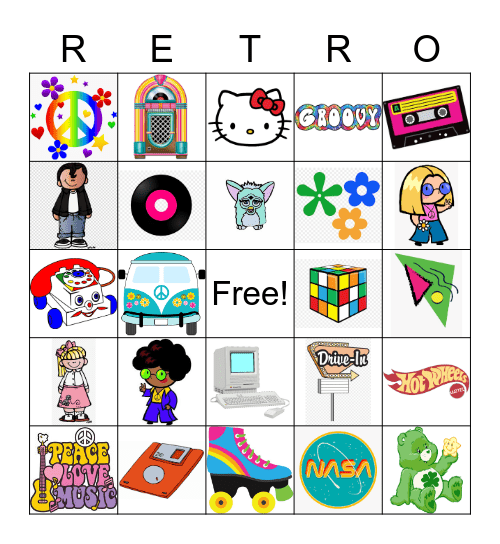 retro bingo night Bingo Card