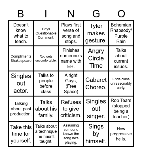 Rob Bingo (Daily) Bingo Card