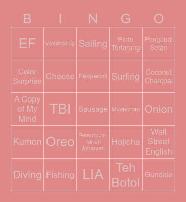 💜ggggi💜 Bingo Card