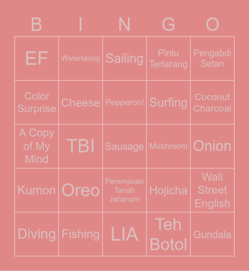 💜ggggi💜 Bingo Card