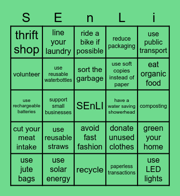 SEnLI's bingo Card