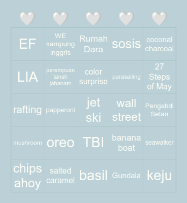 bbbbbianca Bingo Card