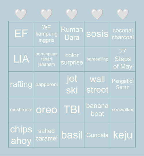 bbbbbianca Bingo Card